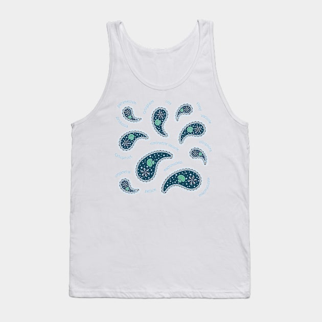 Turquoise Paramecia Paisley Tank Top by Mozartini